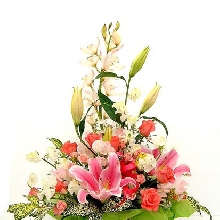 豪華なピンクのフラワーアレンジメント　送料無料！【MT-110】